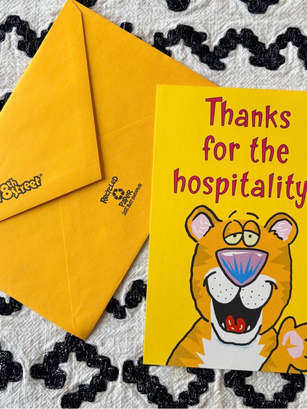 American Greetings humor Thanks for the Hospitality Greeting Card with envelope